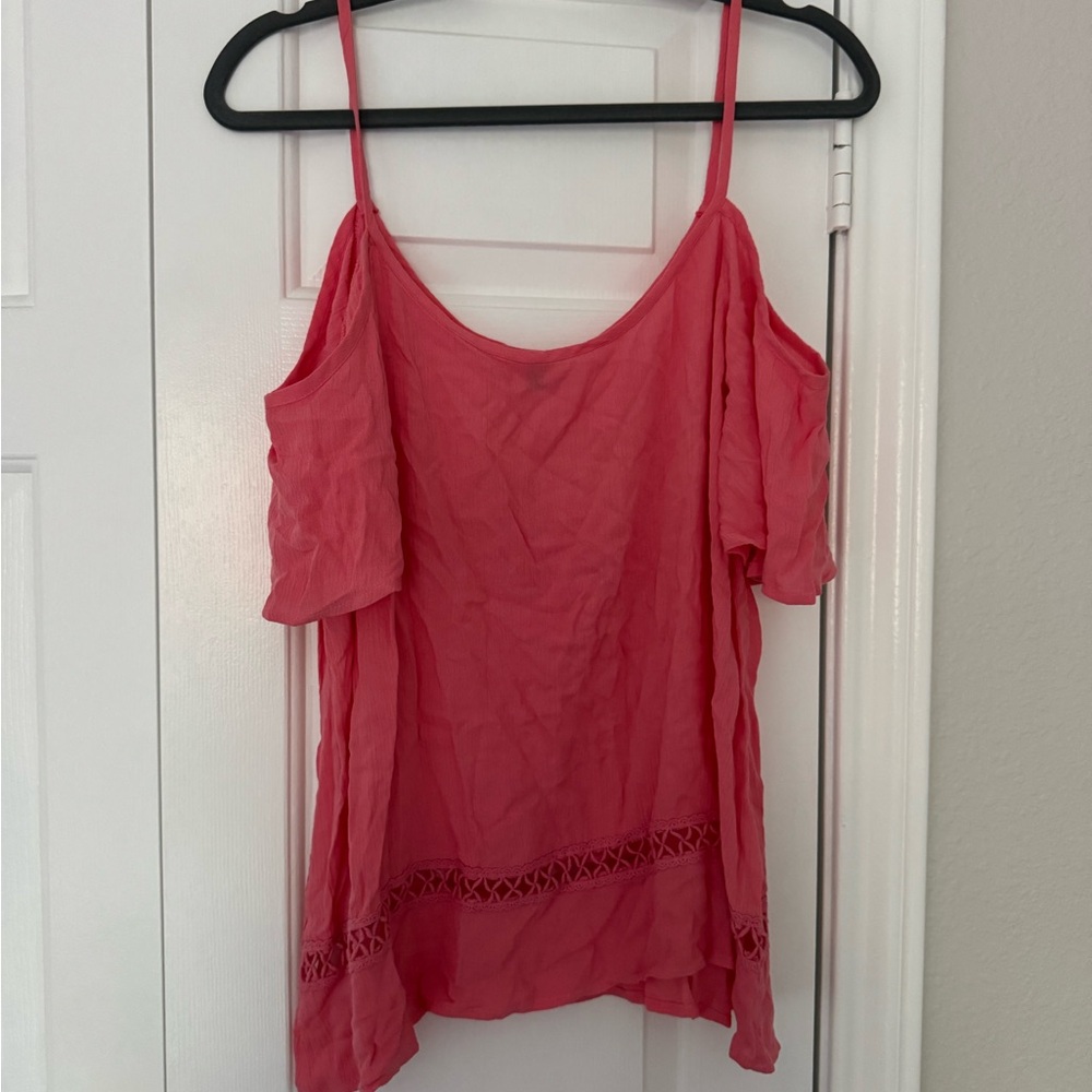 Miami Pink Cold Shoulder Blouse